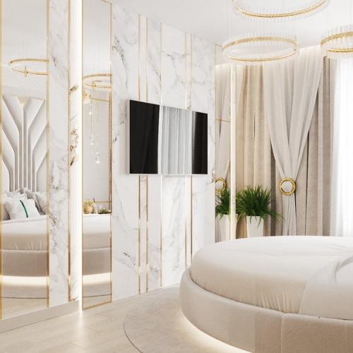 Проект спальни в светлых тонах. 04