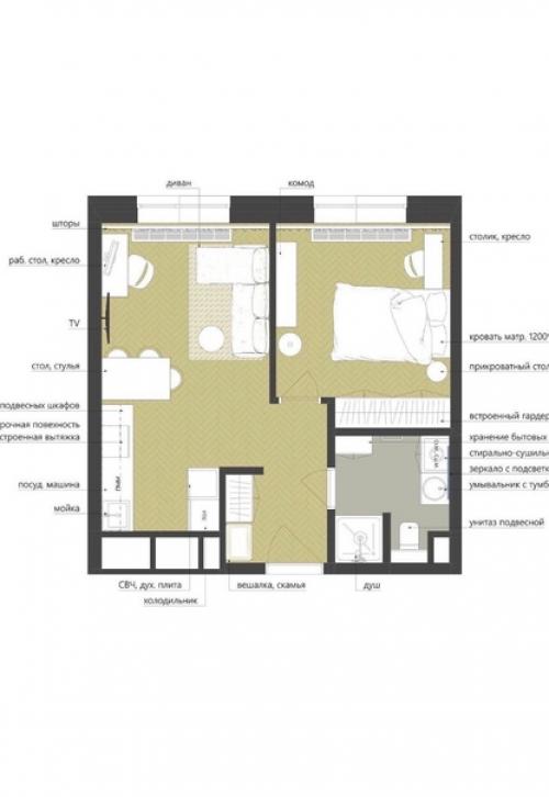 Однокомнатная квартира, площадью - 40 кв. 05