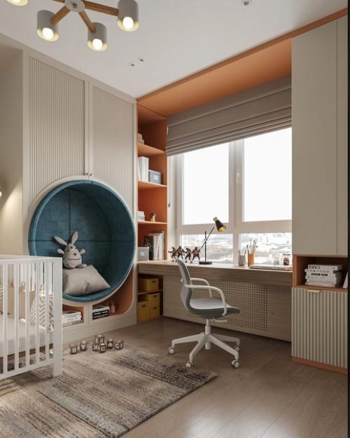 Детская комната для ребенка на вырост.