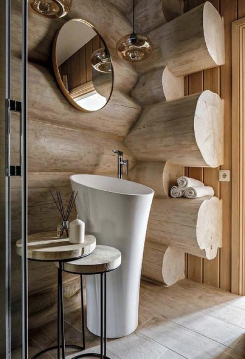 Нежный интерьер деревянного дома. 06