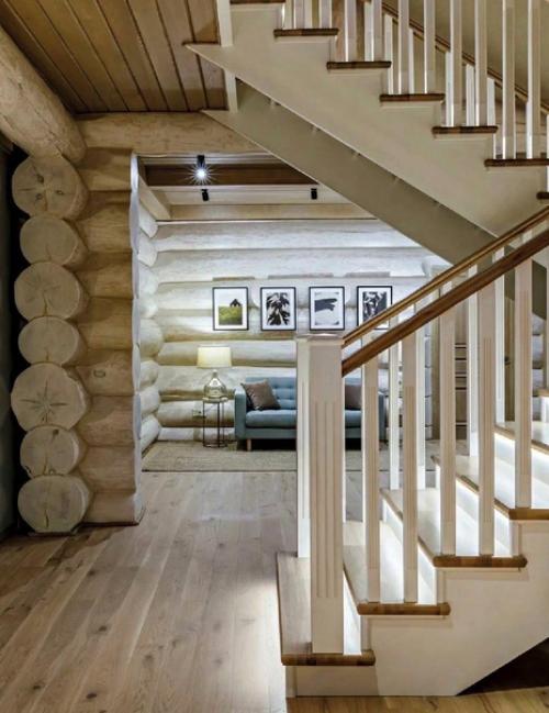 Нежный интерьер деревянного дома. 02