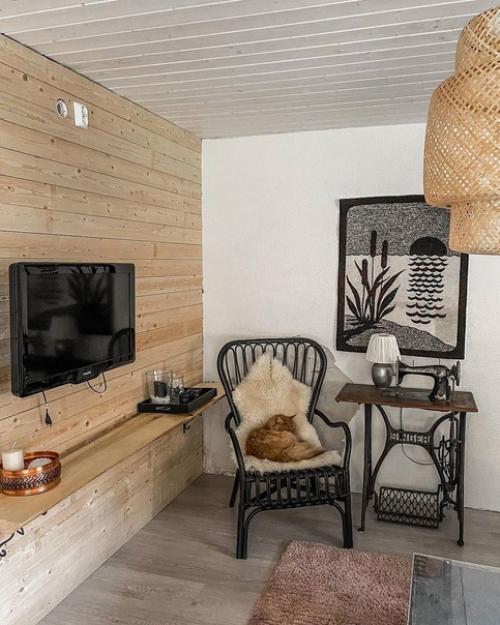 Финский коттедж.  Светлые тона дерева и природная легкость придают интерьеру максимальный уют и комфорт.