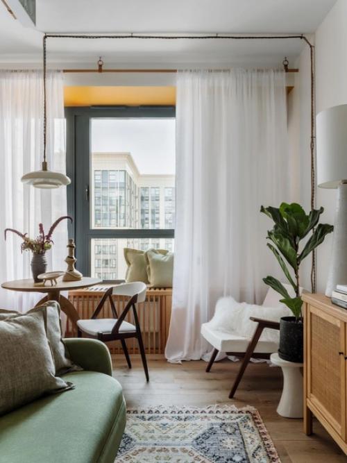 Нейтральный и спокойный интерьер квартиры, площадью - 32 кв. 03