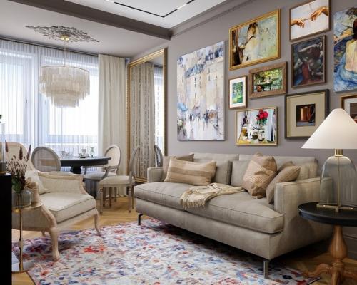 Гостиная с камином. 04