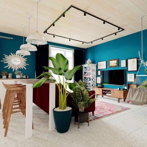 Оригинальное пространство дома в стиле эклектика.