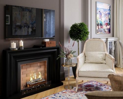 Гостиная с камином. 02