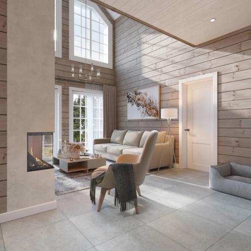 Кухня гостиная загородного дома. 03