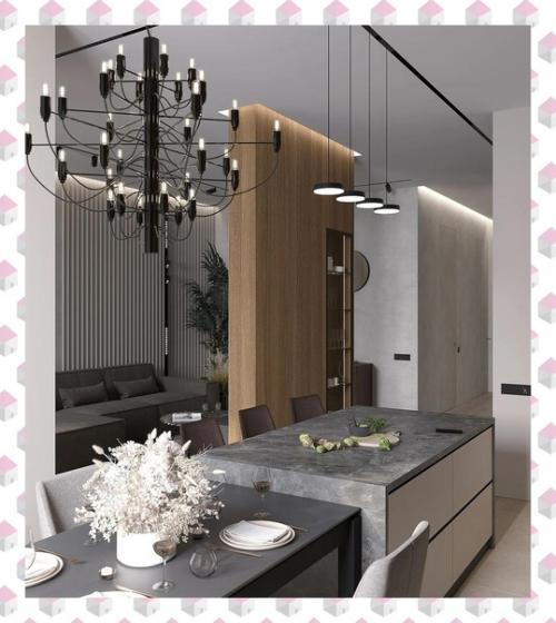 Проект кухни - гостиной 38 м 2. 03