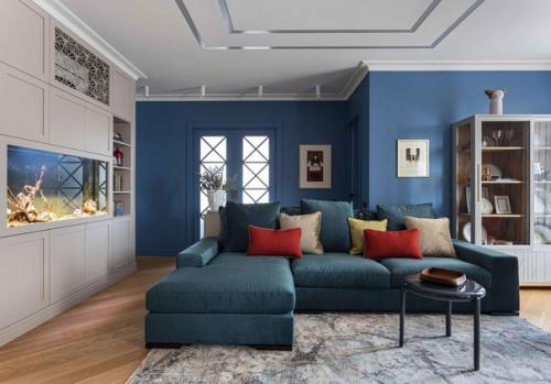 Интерьер, в котором главенствует синий цвет. 02