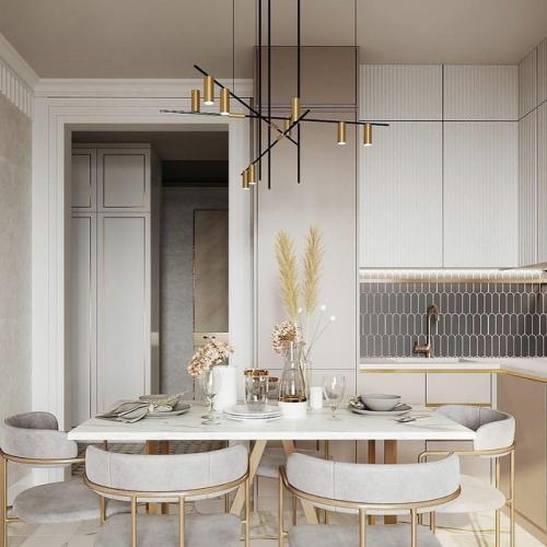 Нежный и невероятно красивый дизайн кухни - гостиной площадью 21, 5 кв. 04