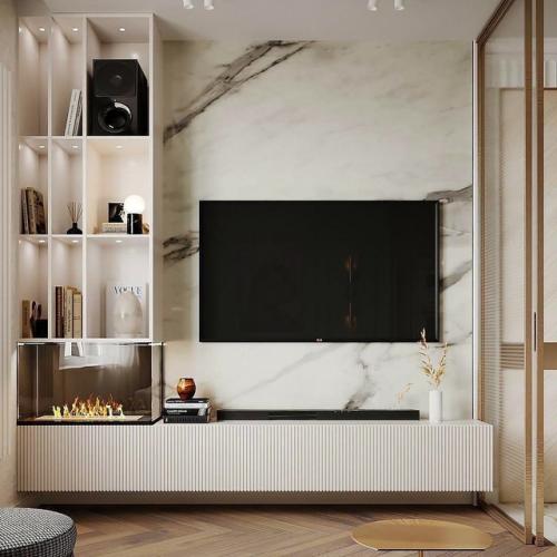 Нежный и невероятно красивый дизайн кухни - гостиной площадью 21, 5 кв. 03