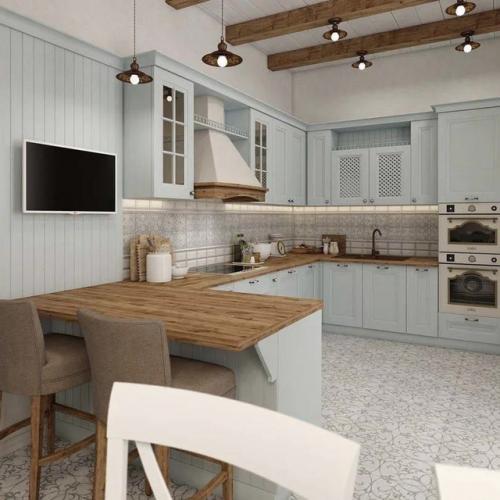 Потрясающие проект кухни в стиле Прованс. 01