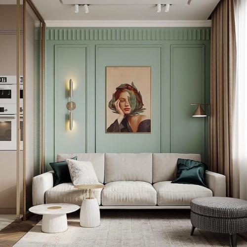 Нежный и невероятно красивый дизайн кухни - гостиной площадью 21, 5 кв. 05