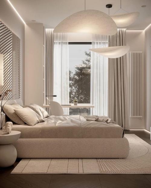 Нежный дизайн спальной комнаты, площадью 17 кв. 03