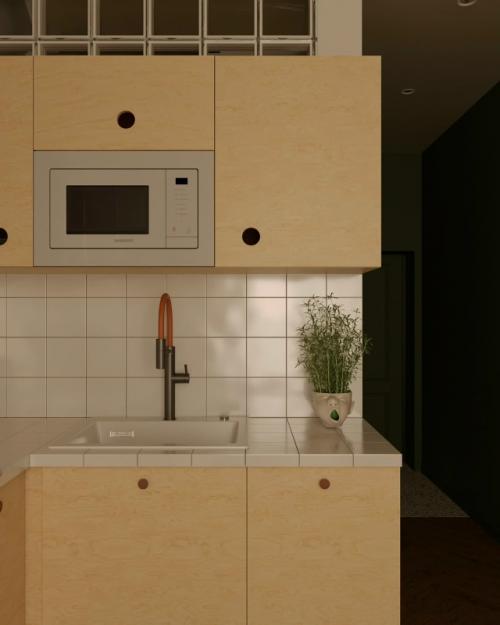 Этот проект - пример того, как даже небольшое пространство может быть комфортным, стильным и продуманным до мелочей. 06