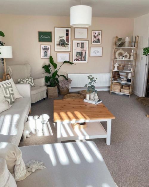 Атмосферная кухня - гостиная в экостиле. 02