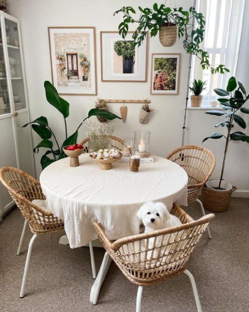 Атмосферная кухня - гостиная в экостиле. 06