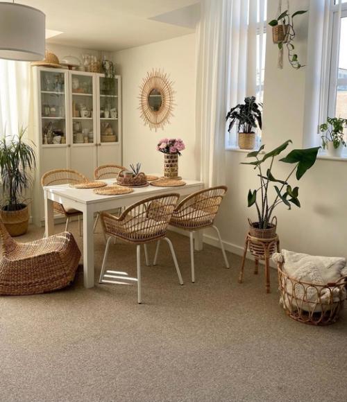 Атмосферная кухня - гостиная в экостиле. 01