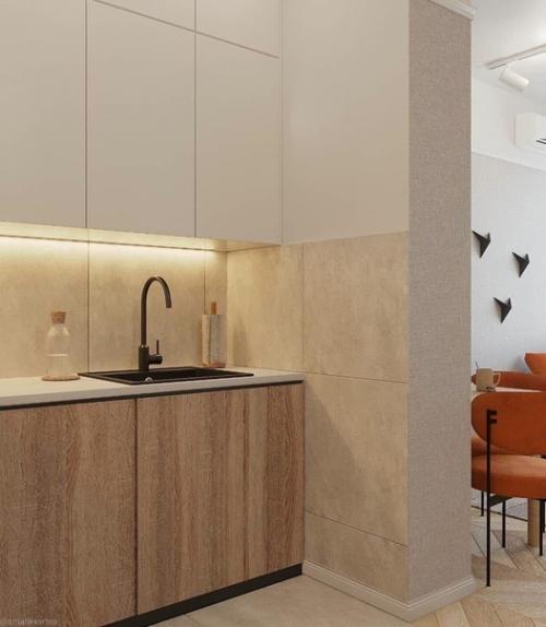 Проект небольшой квартиры с яркими акцентами. 02