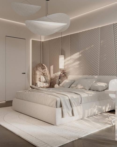 Нежный дизайн спальной комнаты, площадью 17 кв. 01