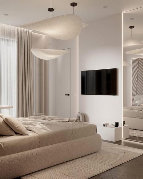 Нежный дизайн спальной комнаты, площадью 17 кв. 04