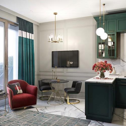 Кухня - гостиная, площадью - 17 кв. 01