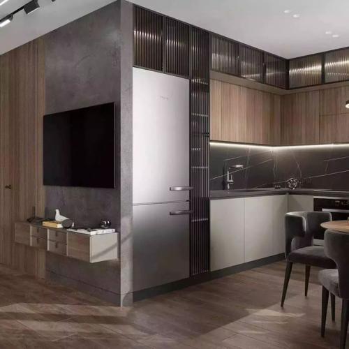 Кухня - гостиная площадью 27 кв. 08