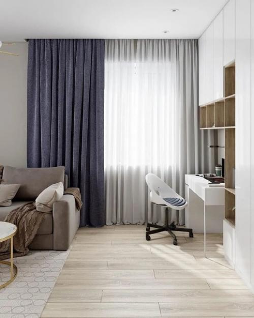 Замечательная гостиная с рабочей зоной. 01