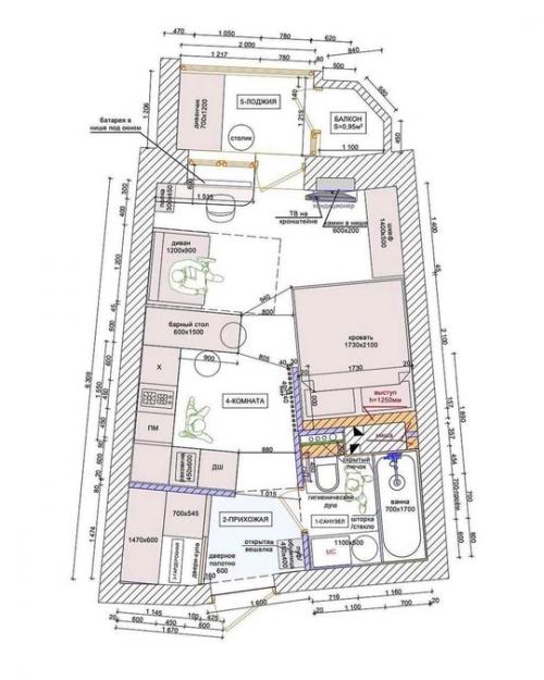 Квартира - студия, площадью - 28 кв. 08