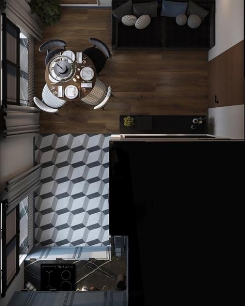 Кухня - гостиная площадью 14 кв. 09