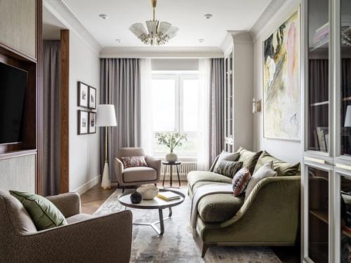 Элегантная квартира в стиле современной классики, площадью - 120 кв. 01