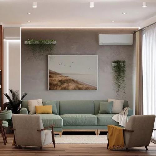 Интерьер кухни - гостиной в эко - стиле. 05