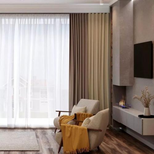 Интерьер кухни - гостиной в эко - стиле. 01