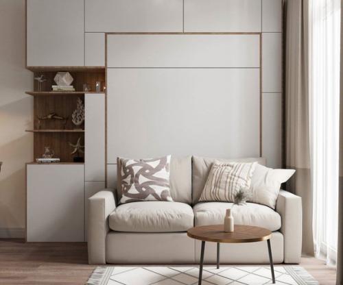 Интерьер квартиры. Нейтральные оттенки уютное воздушное пространство создают. 01