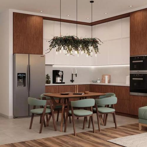 Интерьер кухни - гостиной в эко - стиле.