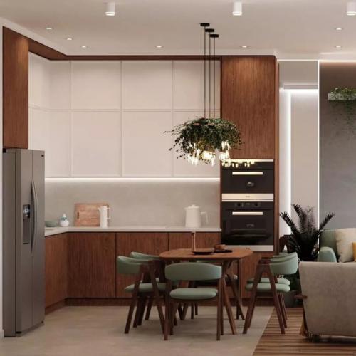 Интерьер кухни - гостиной в эко - стиле. 03