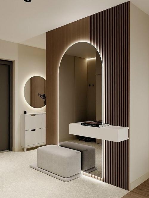 Коллекция разных прихожих, объединённых современным стилем, мягкой эстетикой и вниманием к деталям. 01