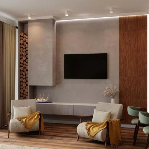 Интерьер кухни - гостиной в эко - стиле. 02