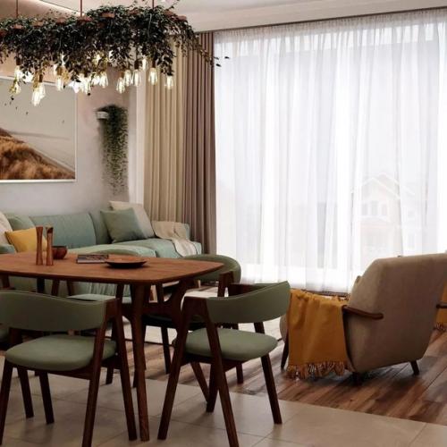 Интерьер кухни - гостиной в эко - стиле. 06