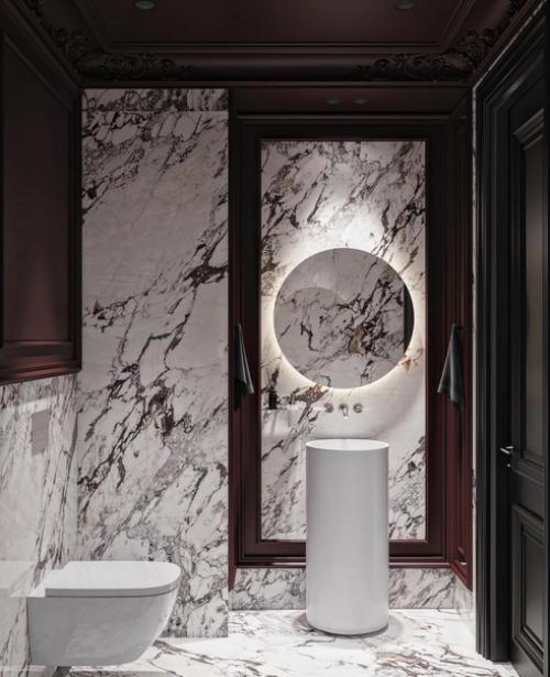 Красотища!  Обожаю жирную лепнину, особенно в санузлах.