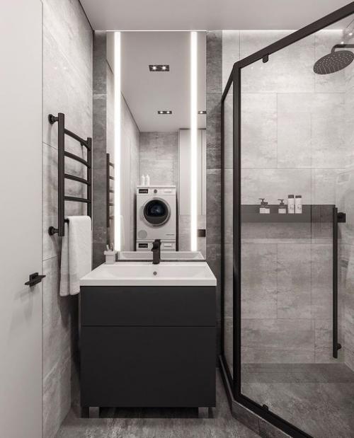 Проект ванной комнаты, площадью - 3, 8 кв.