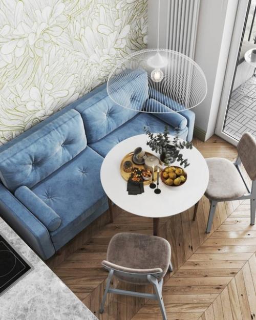 Приглушенные оттенки отлично сочетаются с натуральным деревом и вместе создают уютную атмосферу. 05