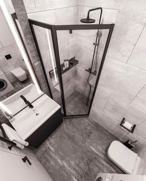 Проект ванной комнаты, площадью - 3, 8 кв. 03