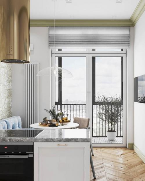 Приглушенные оттенки отлично сочетаются с натуральным деревом и вместе создают уютную атмосферу. 06