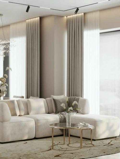 Эта кухня - гостиная оформлена в современном стиле, где каждая деталь продумана для комфорта и гармонии. 03