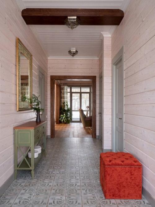 Интерьер одноэтажного деревянного дома. 09