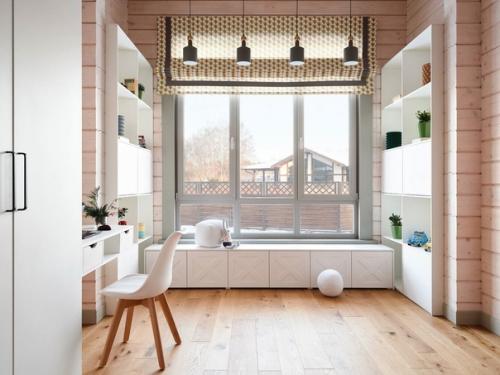 Интерьер одноэтажного деревянного дома. 04