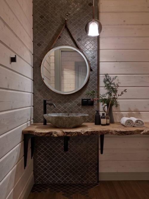 Интерьер одноэтажного деревянного дома. 08