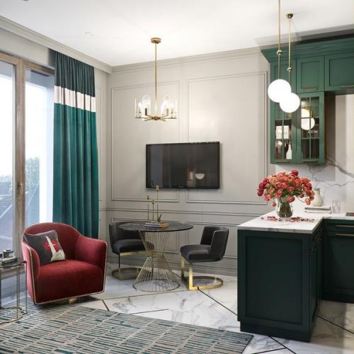 Шикарная кухня - гостиная. 02