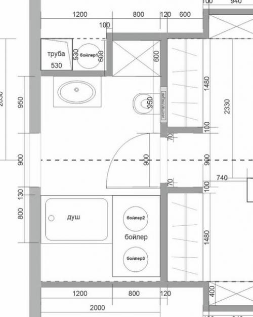 Ванная комната в мансарде. 07